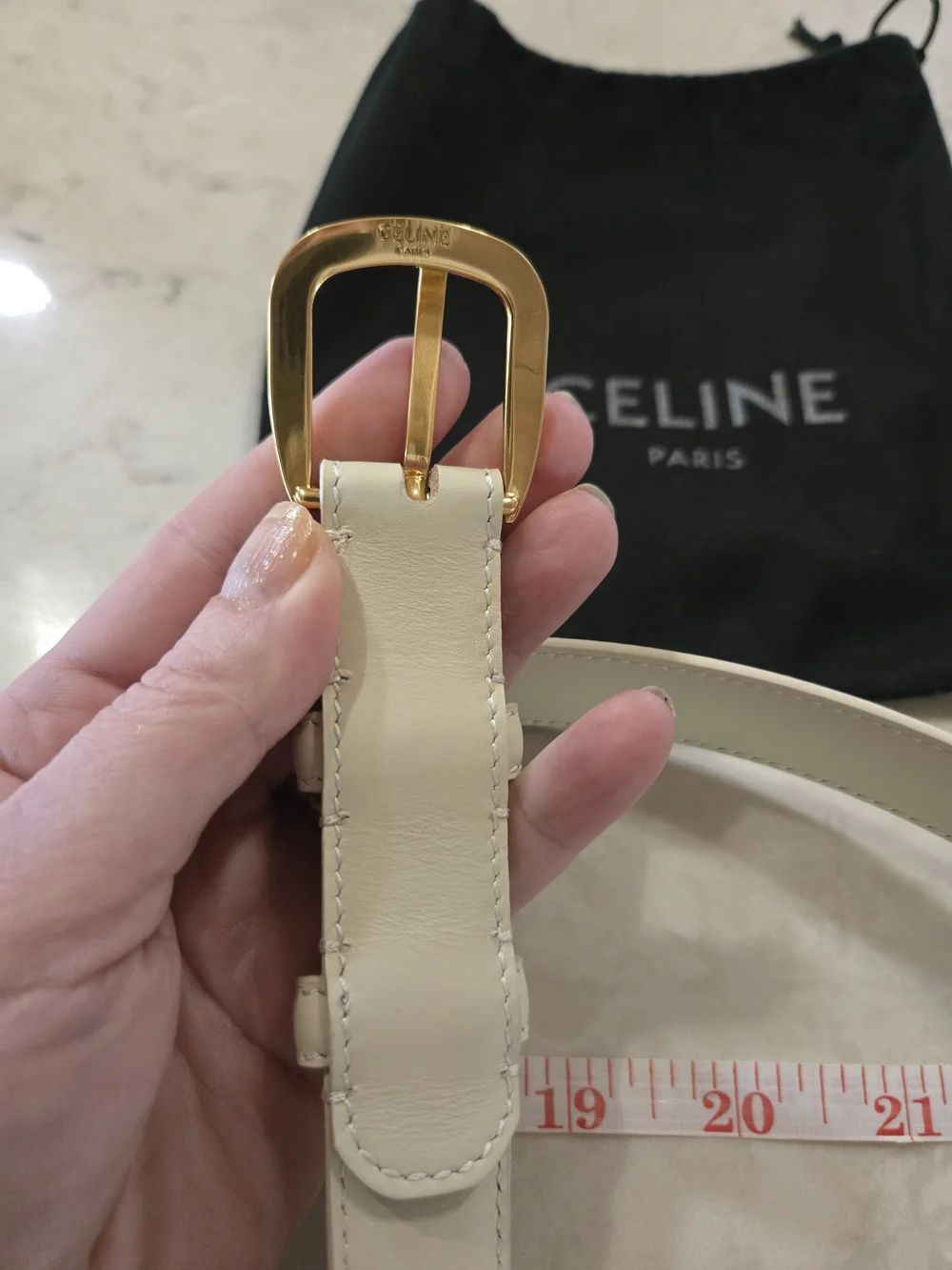 Celine cream leather